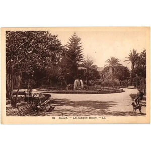 21 Blida Le Jardin Bizot Garden LL Algeria Postcard